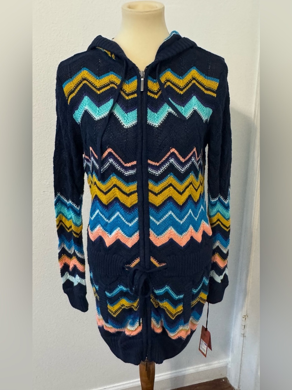 MISSONI x TARGET Blue Striped Hooded Full Zip Knit
Cardigan Jacket NWT Large